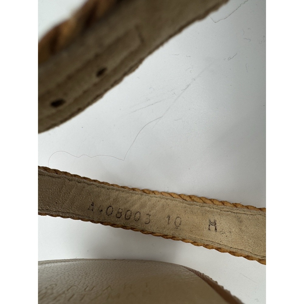Stuart Weitzman Womens 10 M Barbados Rattan Raffia Strappy Sandal Quiet Luxury - Picture 10 of 15